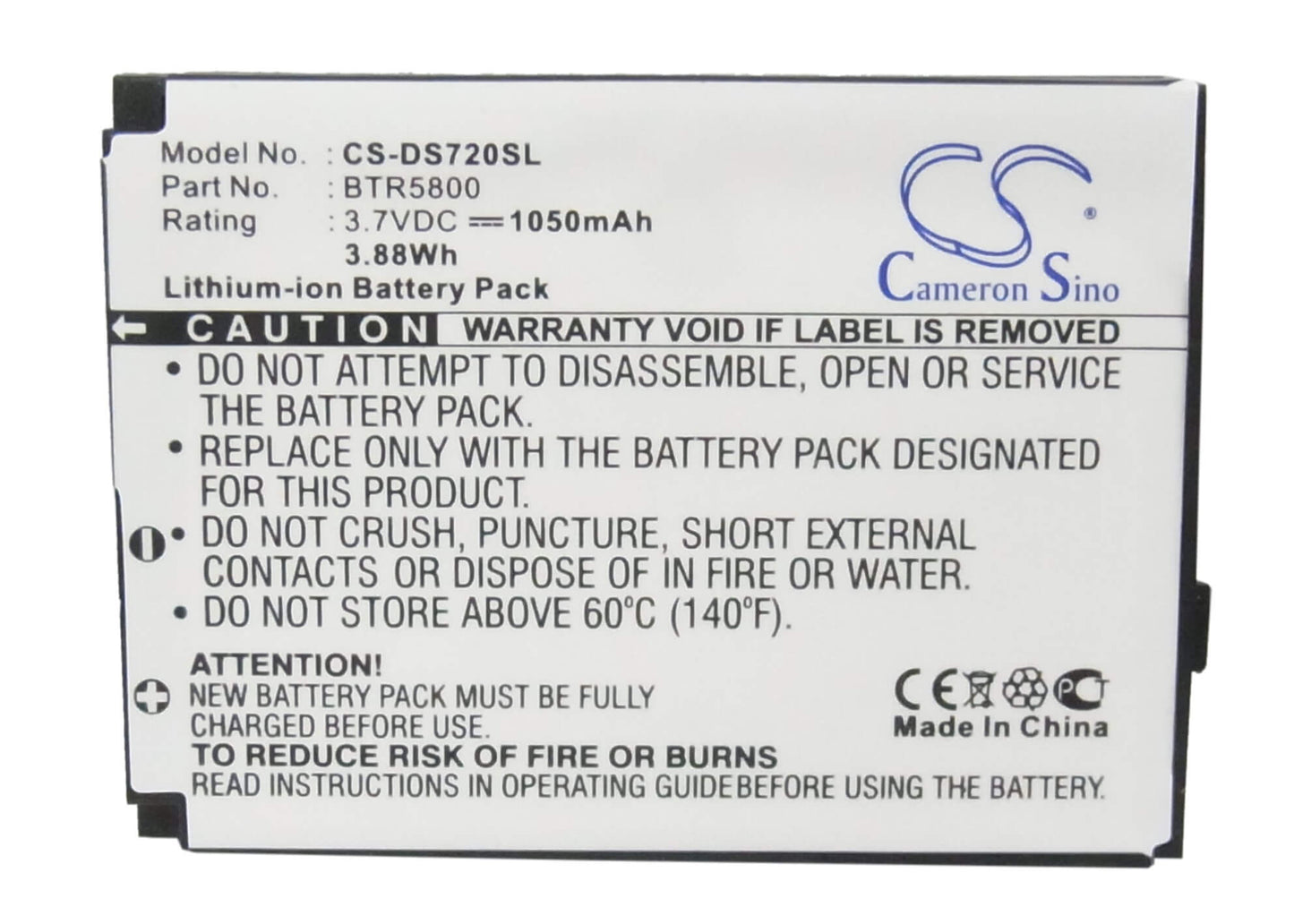 3.7V, 1050mAh, Li-ion Battery fits Utstarcom, Smt5800, 3.885Wh