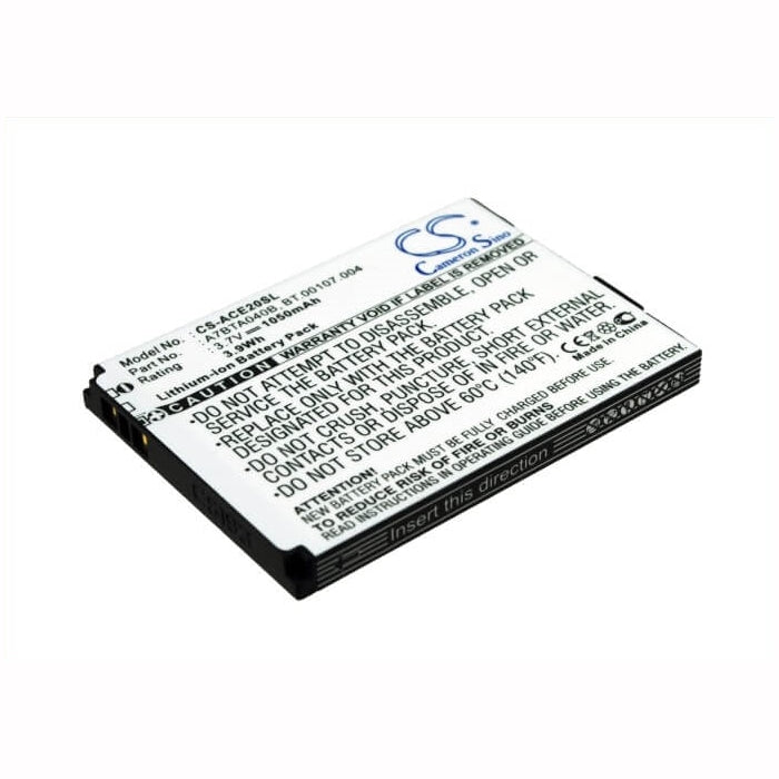 3.7V, 1050mAh, Li-ion Battery fits Acer, Betouch E200, L1, 3.885Wh