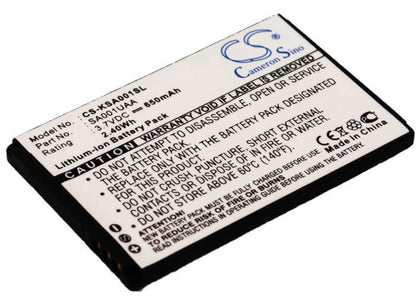 3.7V, 650mAh, Li-ion Battery fits Sanyo, Is01, Sa001, 2.405Wh