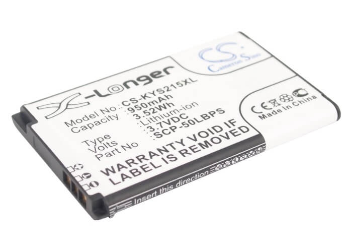 3.7V, 950mAh, Li-ion Battery fits Kyocera, C2150, Coast S2151, 3.515Wh