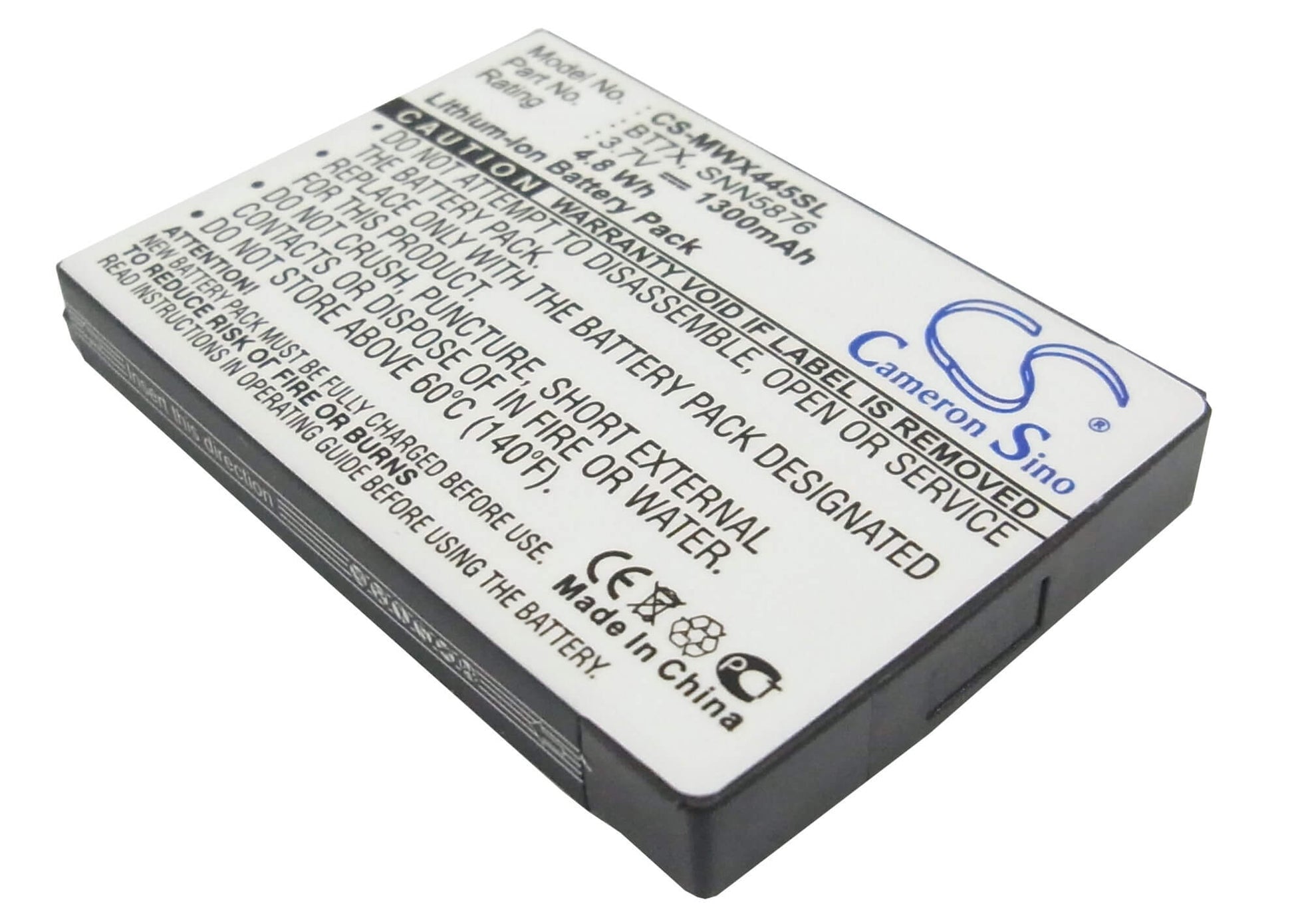 3.7V, 1300mAh, Li-ion Battery fits Motorola, Charm Mb502, Charm Me502, 4.81Wh