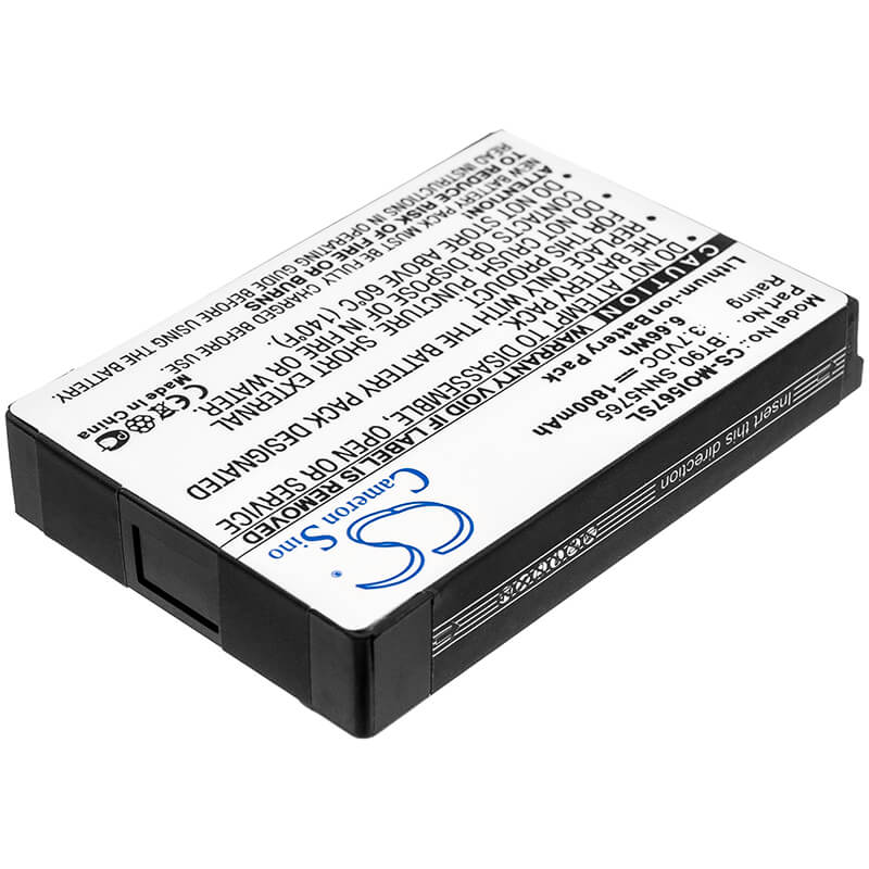 3.7V, 1800mAh, Li-ion Battery fits Motorola, I576, Q9c, 6.66Wh