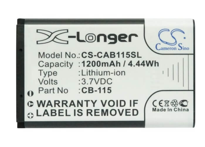 3.7V, 1200mAh, Li-ion Battery fits Cat, B100, 4.44Wh