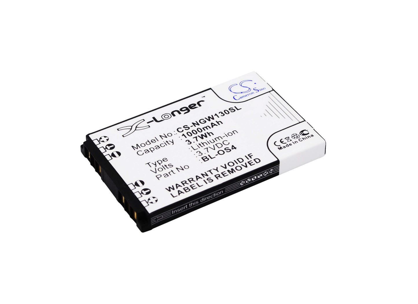 3.7V, 1000mAh, Li-ion Battery fits Ngm, Boris, Clio, 3.7Wh