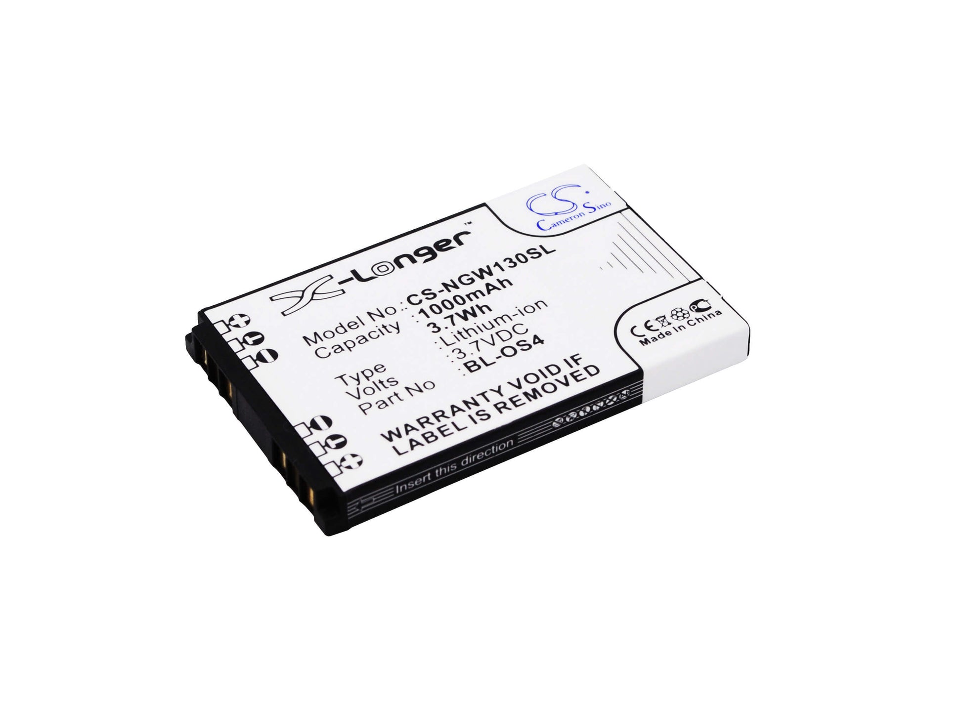 3.7V, 1000mAh, Li-ion Battery fits Ngm, Boris, Clio, 3.7Wh
