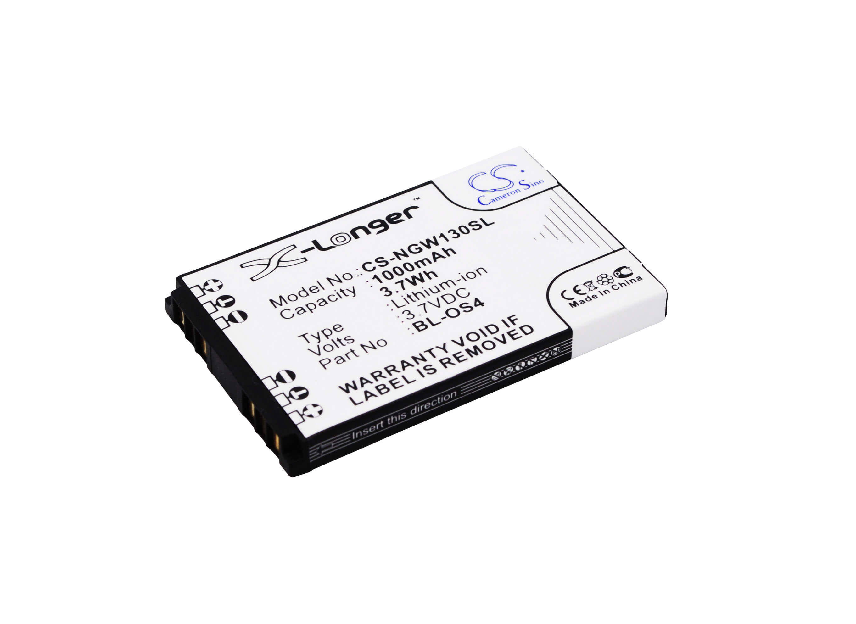 3.7V, 1000mAh, Li-ion Battery fits Ngm, Boris, Clio, 3.7Wh