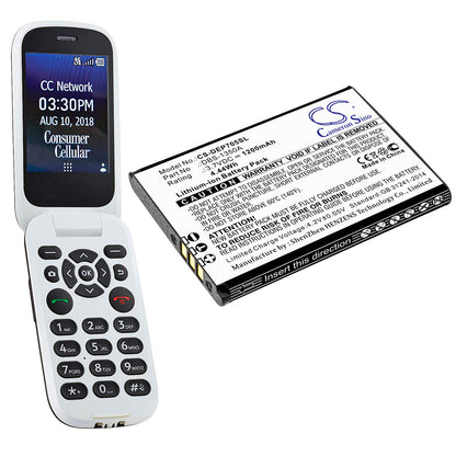 3.8V, 1200mAh, Li-ion Battery fits Doro, 7050 Flip, 7060, 4.56Wh