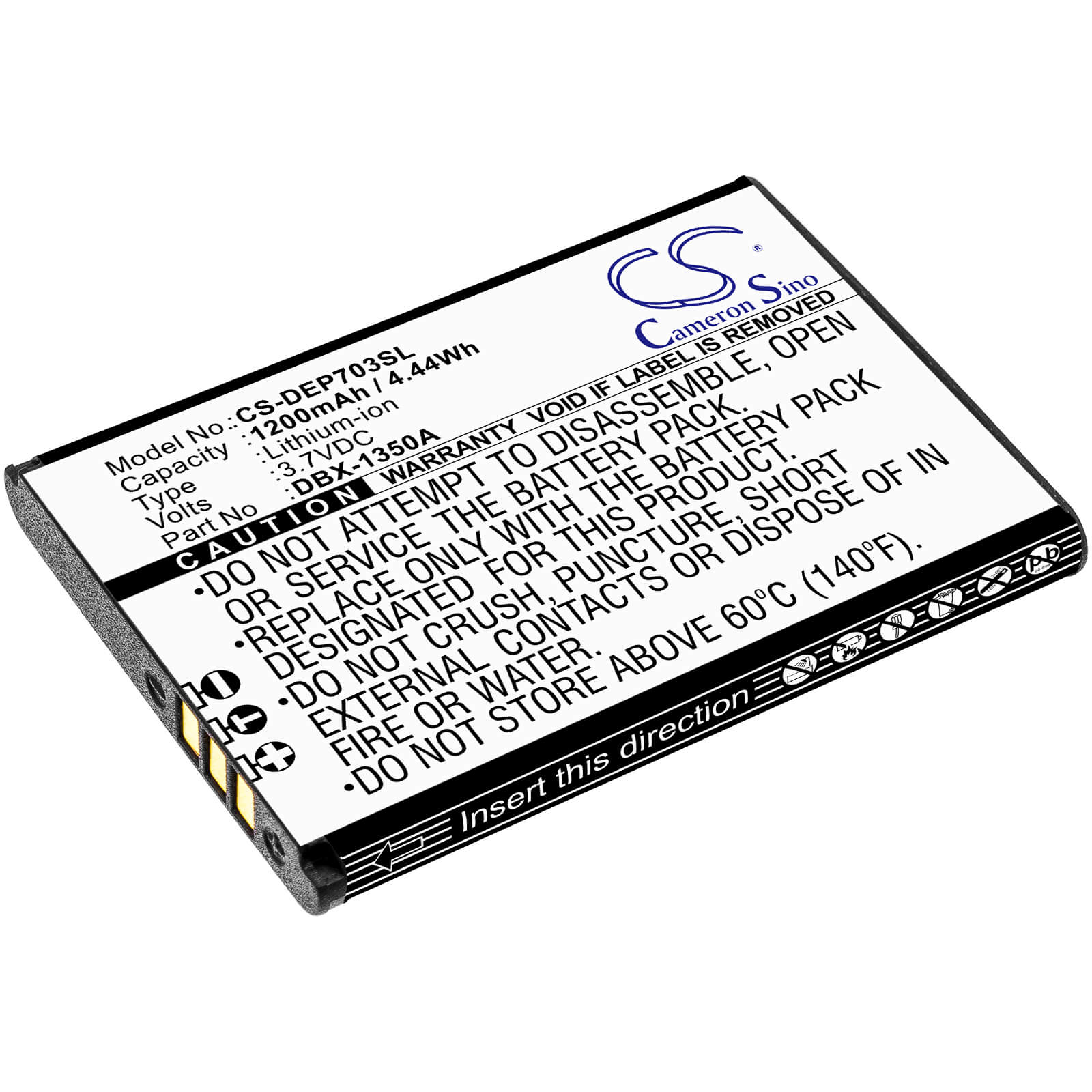 3.7V, 1200mAh, Li-ion Battery fits Doro, 7030, 7031, 4.44Wh