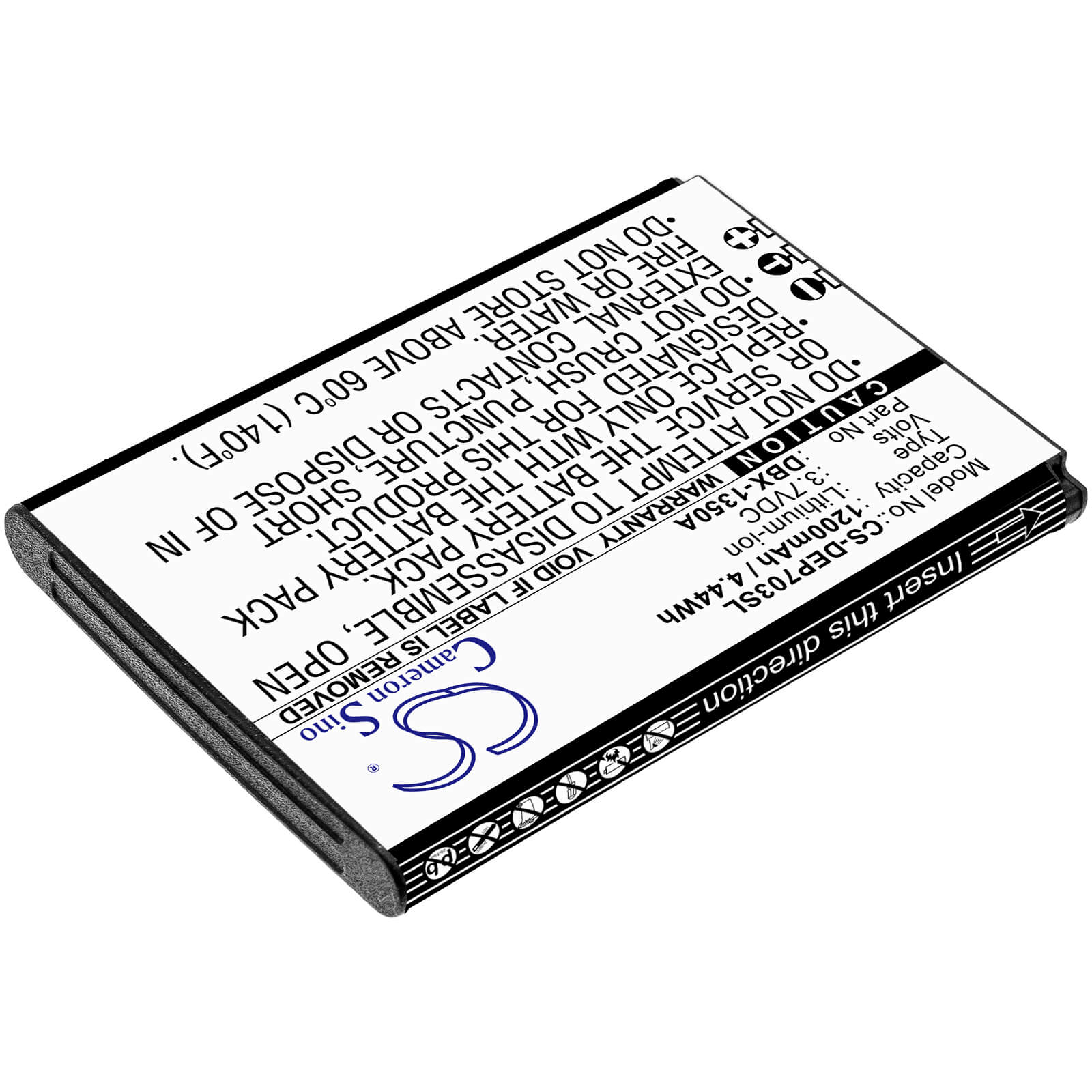 3.7V, 1200mAh, Li-ion Battery fits Doro, 7030, 7031, 4.44Wh