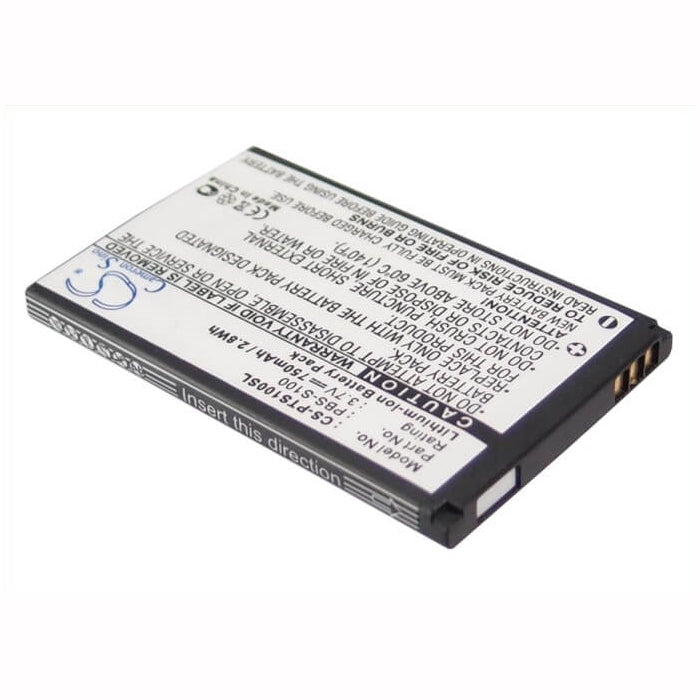 3.7V, 750mAh, Li-ion Battery fits Pantech, S100, 2.775Wh
