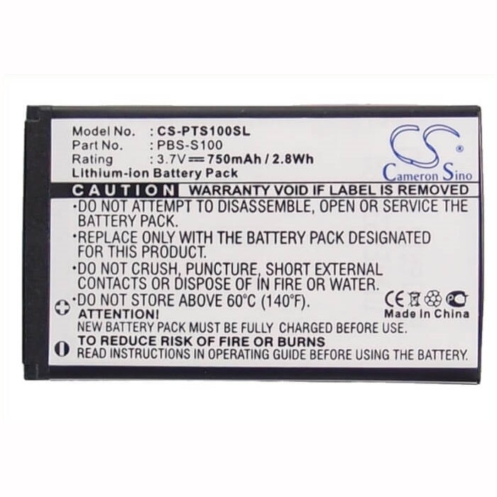 3.7V, 750mAh, Li-ion Battery fits Pantech, S100, 2.775Wh
