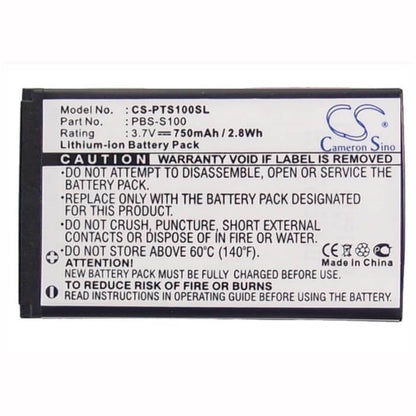 3.7V, 750mAh, Li-ion Battery fits Pantech, S100, 2.775Wh