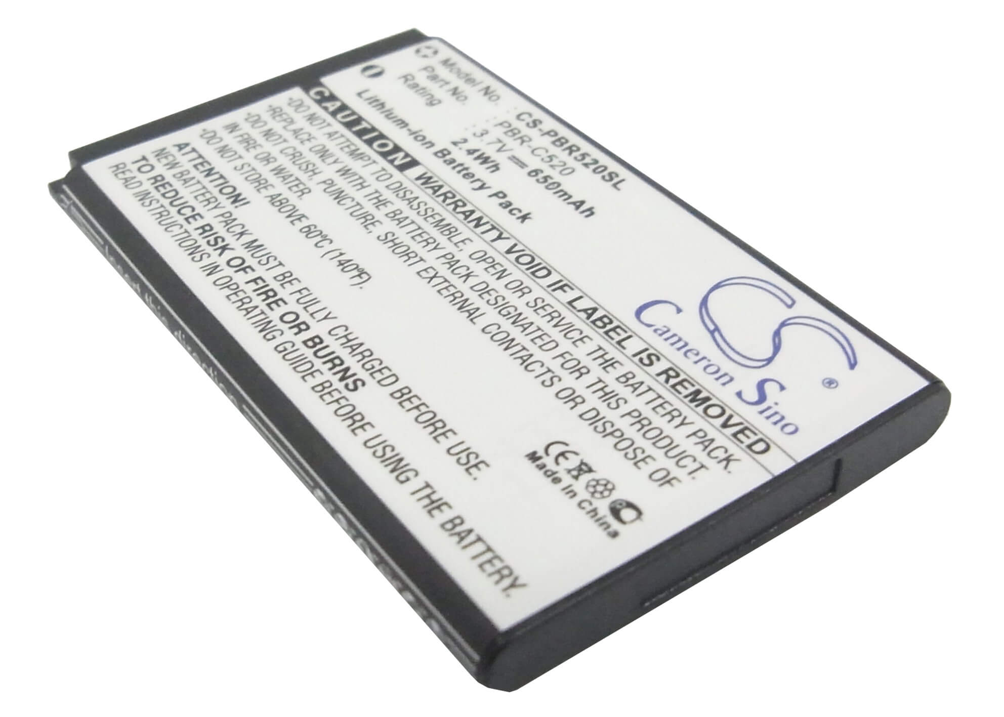 3.7V, 650mAh, Li-ion Battery fits Pantech, Breeze, C520, 2.405Wh