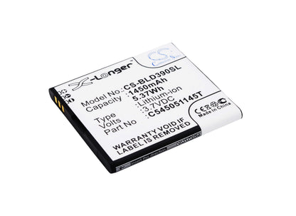 3.7V, 1450mAh, Li-ion Battery fits Blu, D050l, D050u, 5.365Wh