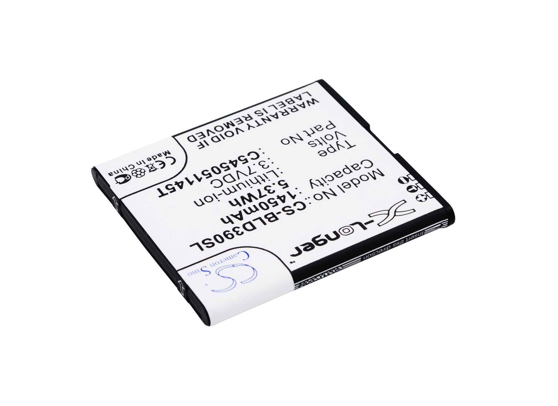 3.7V, 1450mAh, Li-ion Battery fits Blu, D050l, D050u, 5.365Wh