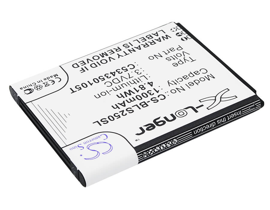 3.7V, 1300mAh, Li-ion Battery fits Blu, Hero Jr, S250, 4.81Wh