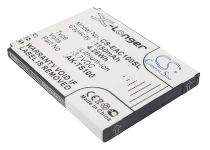 3.7V, 1150mAh, Li-ion Battery fits Emporia, Telme Ts100, Telme Ts100s, 4.255Wh