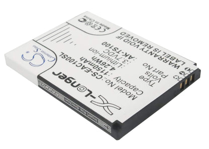 3.7V, 1150mAh, Li-ion Battery fits Emporia, Telme Ts100, Telme Ts100s, 4.255Wh