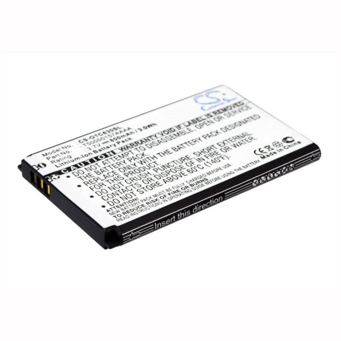 3.7V, 800mAh, Li-ion Battery fits Alcatel, Mandarina Duck, One Touch C630, 2.96Wh