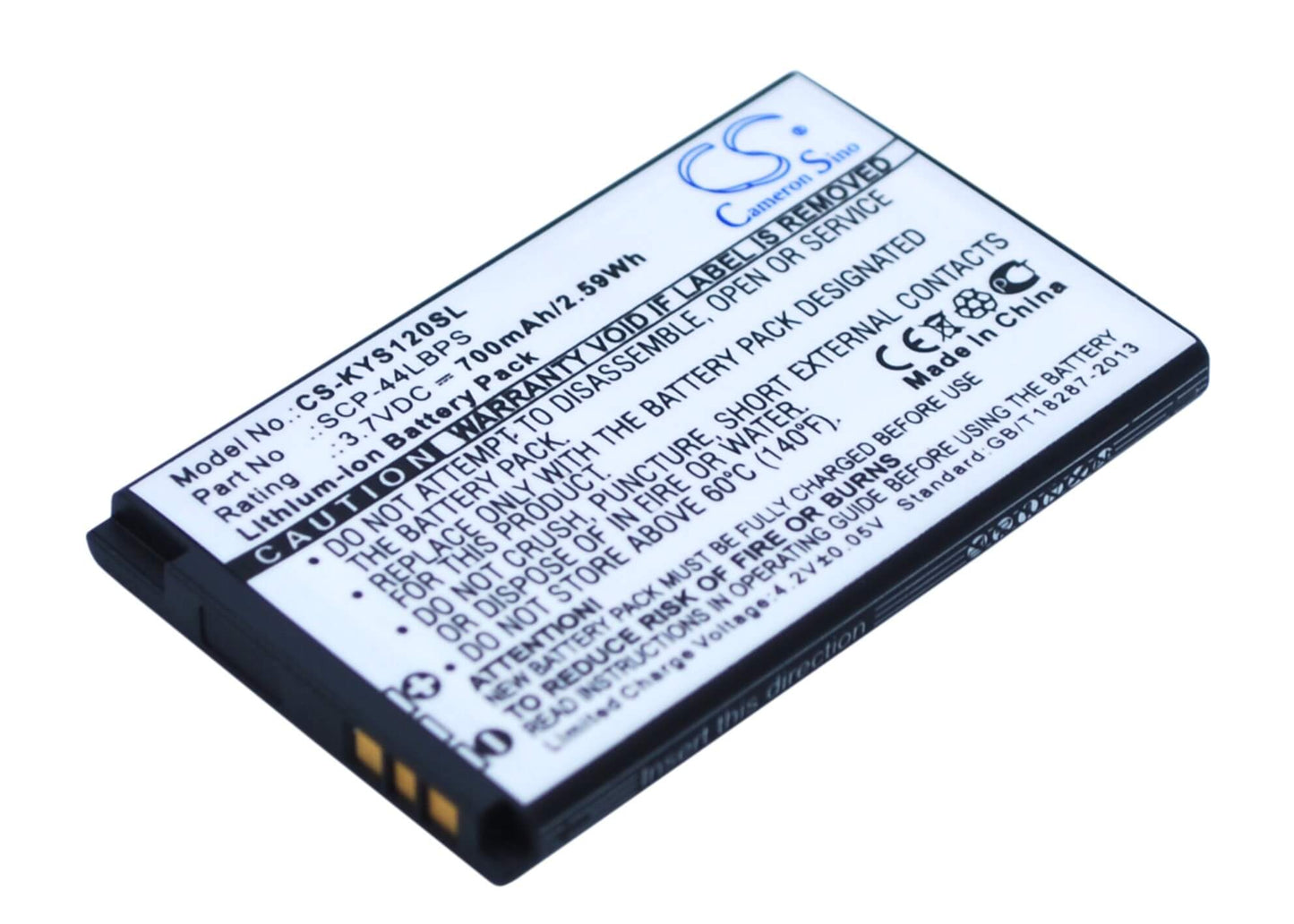 3.7V, 700mAh, Li-ion Battery fits Cricket, Luno, S2100, 2.59Wh