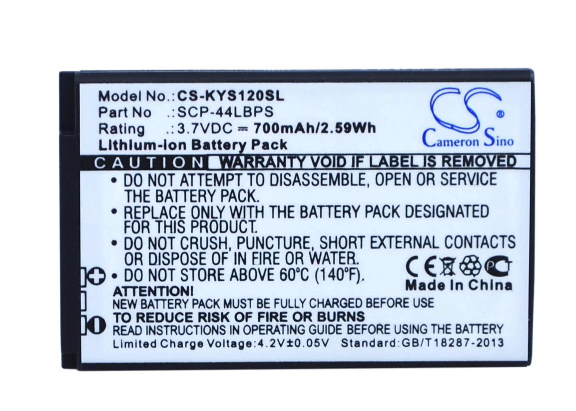 3.7V, 700mAh, Li-ion Battery fits Virgin Mobile, S2100, 2.59Wh