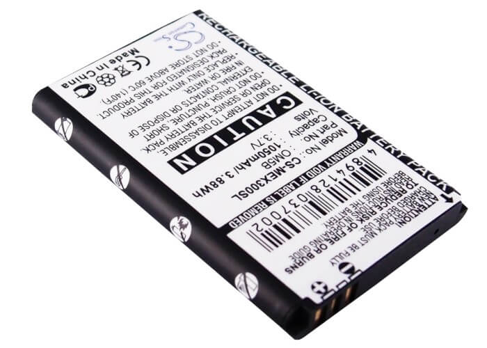 3.7V, 1050mAh, Li-ion Battery fits Motorola, Ex300, 3.885Wh
