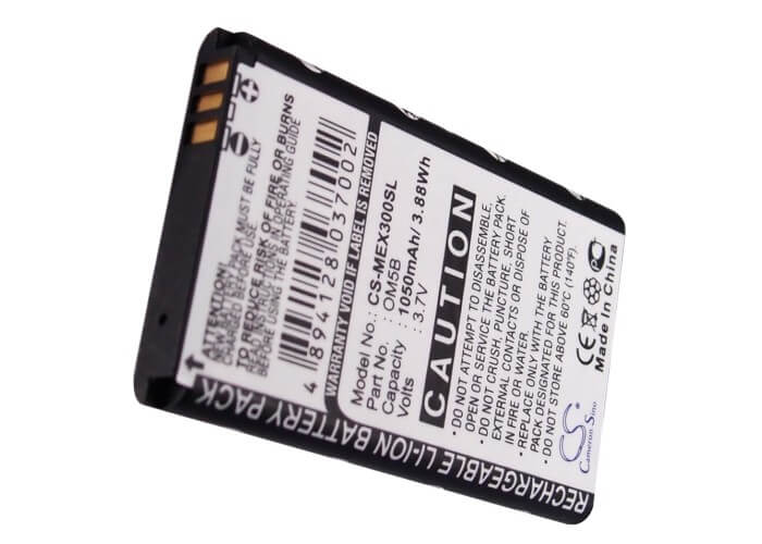 3.7V, 1050mAh, Li-ion Battery fits Motorola, Ex300, 3.885Wh