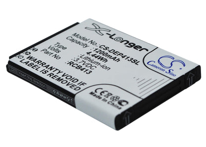 3.7V, 1200mAh, Li-ion Battery fits Doro, Primo 406, Primo 413, 4.44Wh
