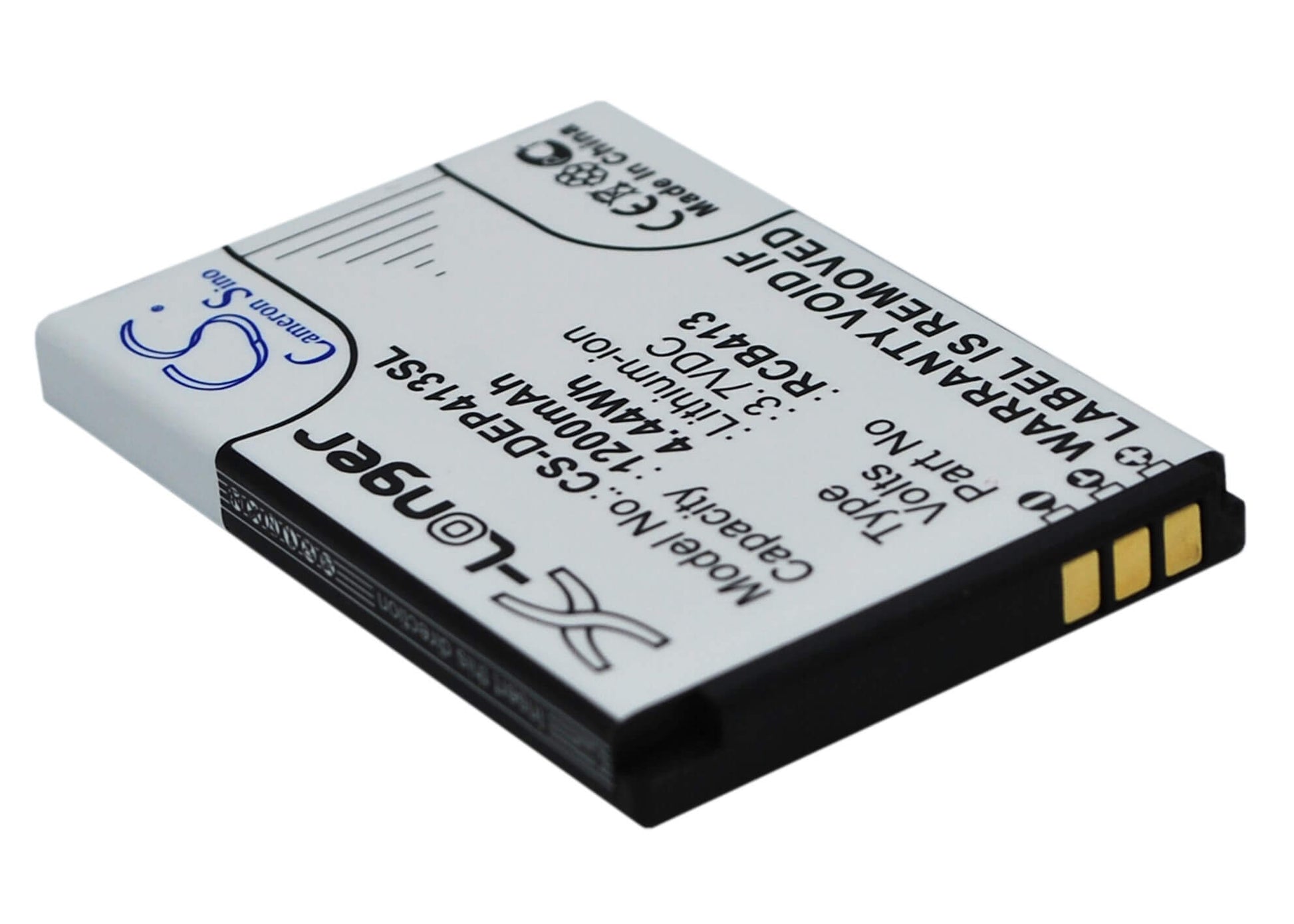 3.7V, 1200mAh, Li-ion Battery fits Doro, Primo 406, Primo 413, 4.44Wh