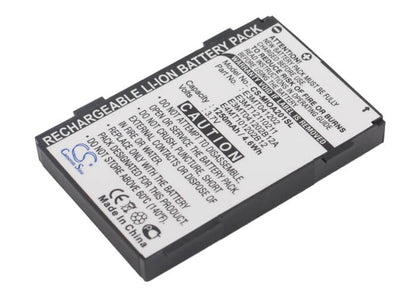 3.7V, 1250mAh, Li-ion Battery fits Mitac, Mio 180, Mio A200, 4.625Wh