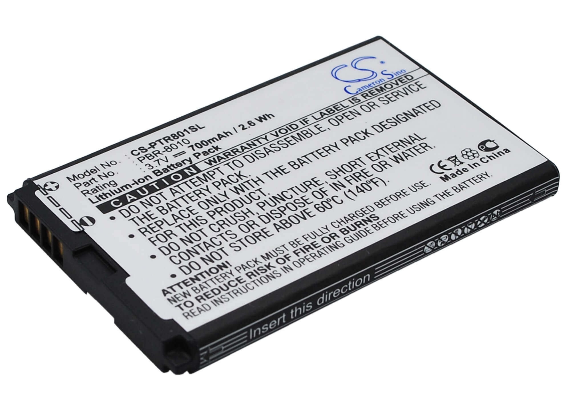 3.7V, 700mAh, Li-ion Battery fits Utstarcom, Cdm-8010, 2.59Wh