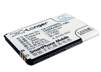 3.7V, 1000mAh, Li-ion Battery fits Lenovo, I200, I520, 3.7Wh