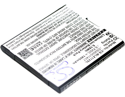 3.7V, 1400mAh, Li-ion Battery fits Blu, Yezz, Yz1120, 5.18Wh