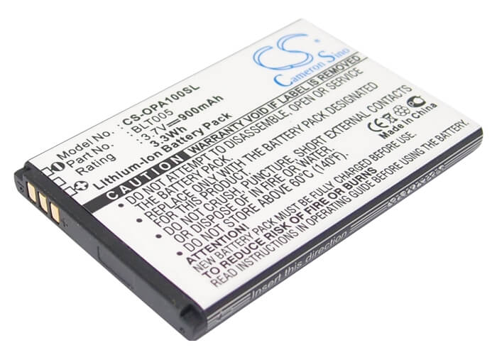 3.7V, 900mAh, Li-ion Battery fits Oppo, A100, A103, 3.33Wh