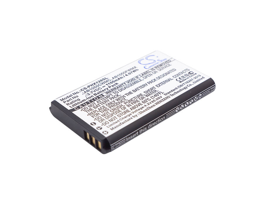 3.7V, 1100mAh, Li-ion Battery fits Philips, Xenium 128, Xenium X116, 4.07Wh