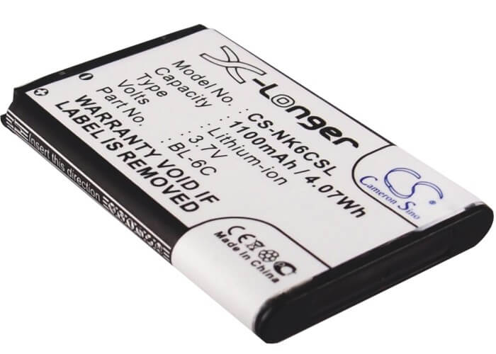 Mobile, Smartphone 3.7V, 1100mAh, Li-ion Battery fits Nokia, 2115i, 2116, 4.07Wh