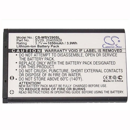 3.7V, 1050mAh, Li-ion Battery fits Maas, Cp-228-eu, 3.885Wh