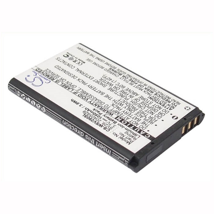3.7V, 1050mAh, Li-ion Battery fits Swisstone, Bbm 230, Bbm 410, 3.885Wh