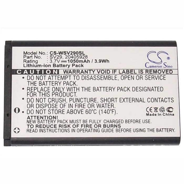 3.7V, 1050mAh, Li-ion Battery fits Auro, Utano V2, 3.885Wh