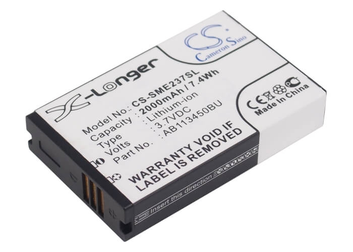 3.7V, 2000mAh, Li-ion Battery fits Samsung, E2370 Solid, Gt-e2370, 7.4Wh