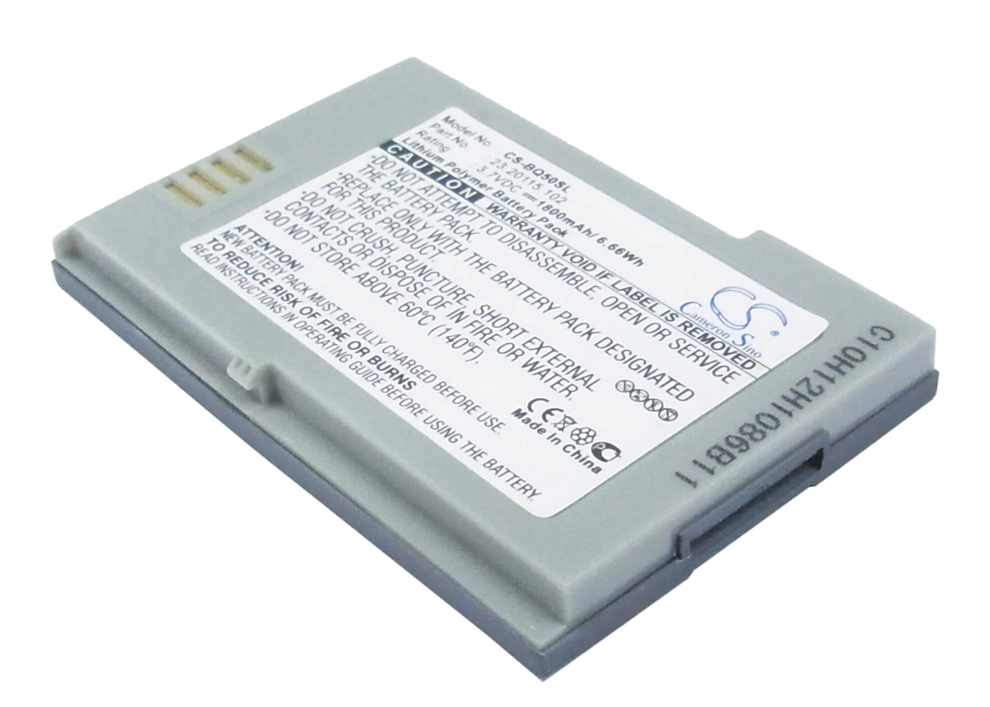 3.7V, 1800mAh, Li-Polymer Battery fits Benq-siemens, P50, 6.66Wh