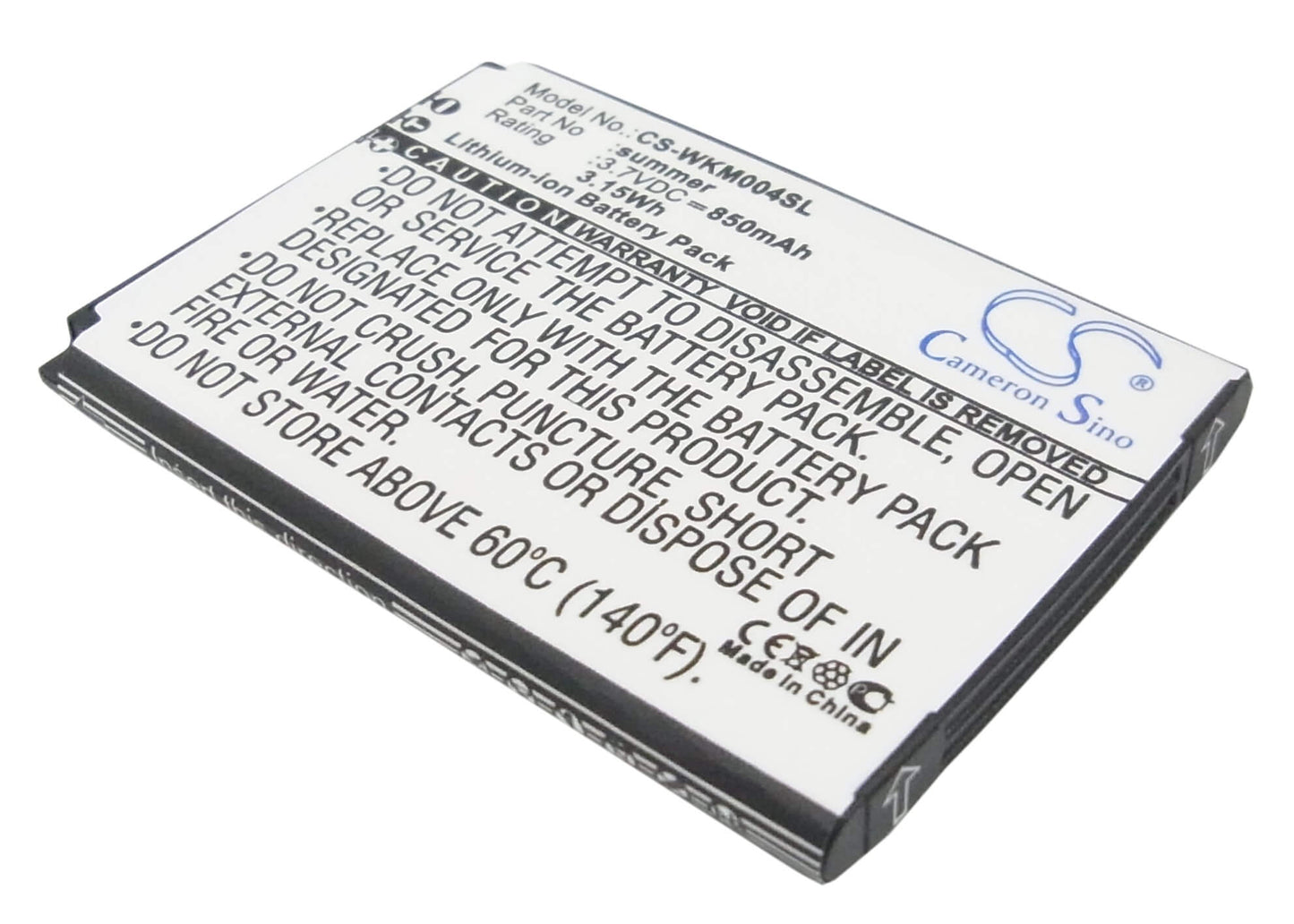 3.7V, 850mAh, Li-ion Battery fits Wiko, Soap, Summer, 3.145Wh