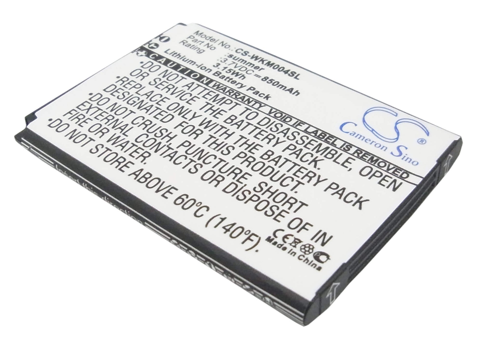 3.7V, 850mAh, Li-ion Battery fits Wiko, Soap, Summer, 3.145Wh