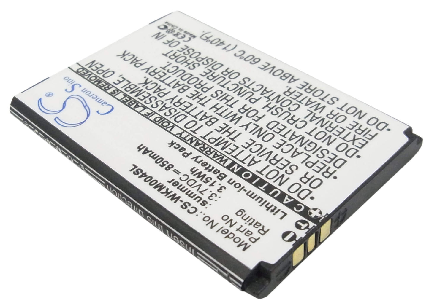 3.7V, 850mAh, Li-ion Battery fits Wiko, Soap, Summer, 3.145Wh