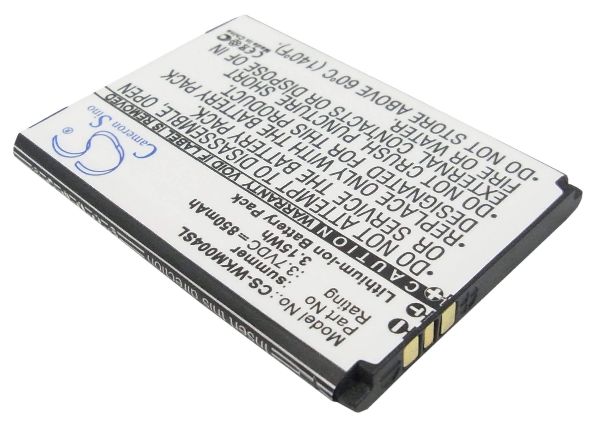 3.7V, 850mAh, Li-ion Battery fits Wiko, Soap, Summer, 3.145Wh