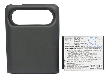3.7V, 2100mAh, Li-ion Battery fits T-mobile, Hd7, 7.77Wh