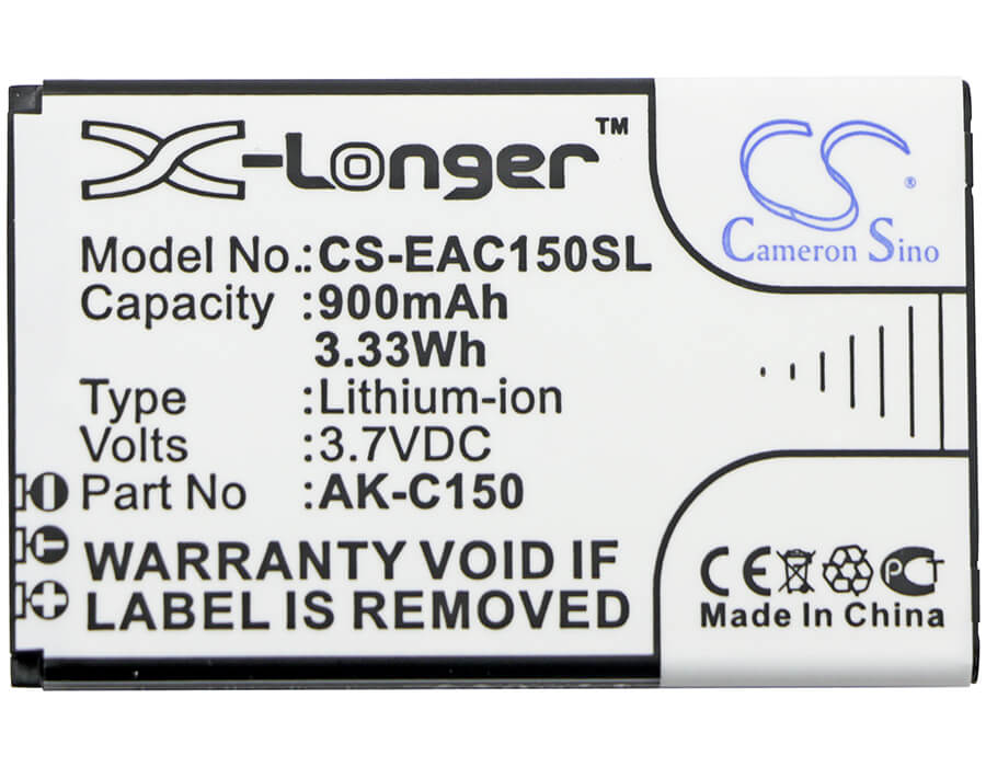 3.7V, 900mAh, Li-ion Battery fits Emporia, Telme C150, Telme C151, 3.33Wh