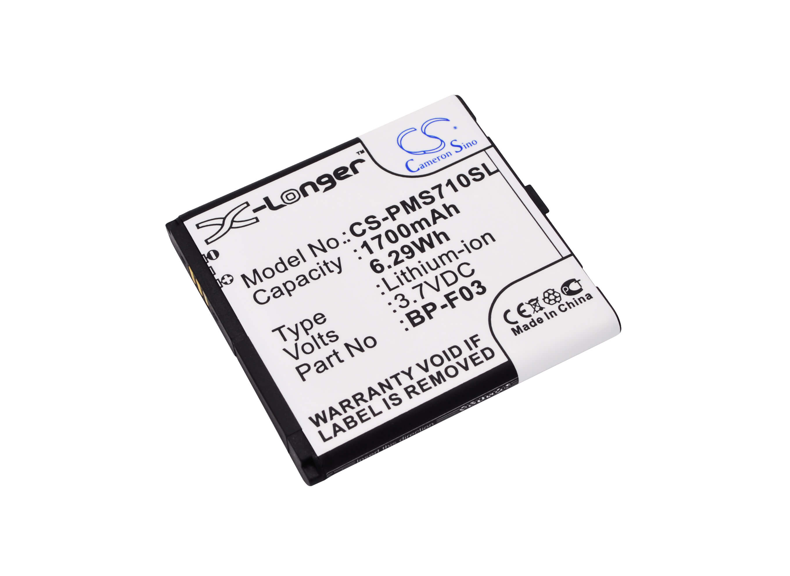 3.7V, 1700mAh, Li-ion Battery fits Phicomm, Fws 710, 6.29Wh