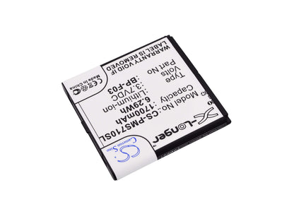 3.7V, 1700mAh, Li-ion Battery fits Phicomm, Fws 710, 6.29Wh