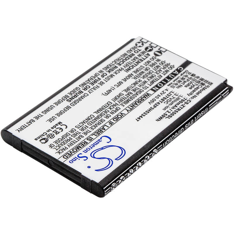3.7V, 700mAh, Li-ion Battery fits Zte, R550, 2.59Wh